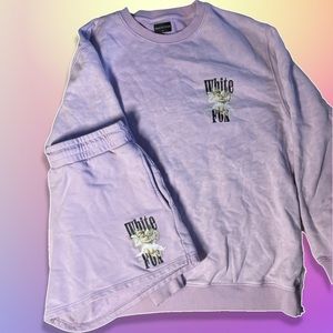 Pastel Purple White Fox Set